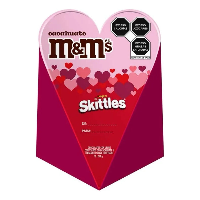 Caja De Chocolates M&m's + Skittles Pack St Valentine 234g