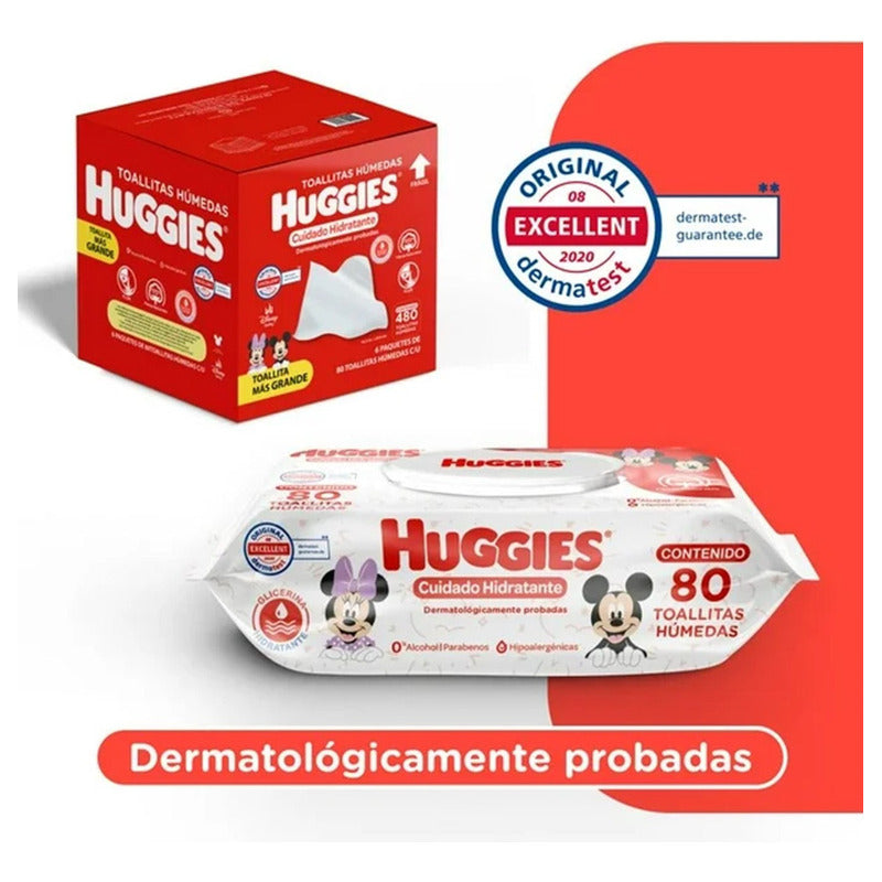 Toallitas Húmedas Huggies Cuidado Hidratante 6 Paquetes Osh