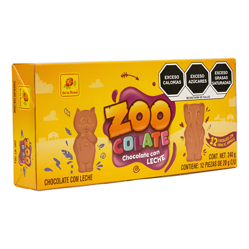 Chocolate Con Leche En Forma De Animales Zoocolate 12 Pzas