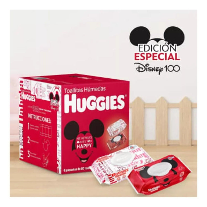 Toallitas Húmedas Huggies Cuidado Hidratante, Caja 6 Paq.