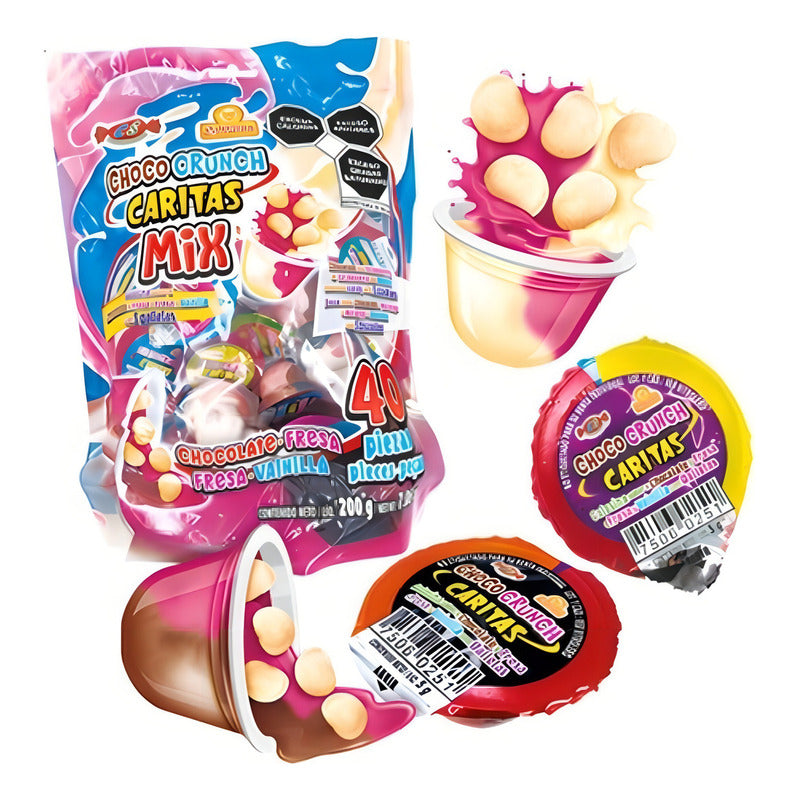 Choco Crunch Caritas Mix 40pzs Las Delicias