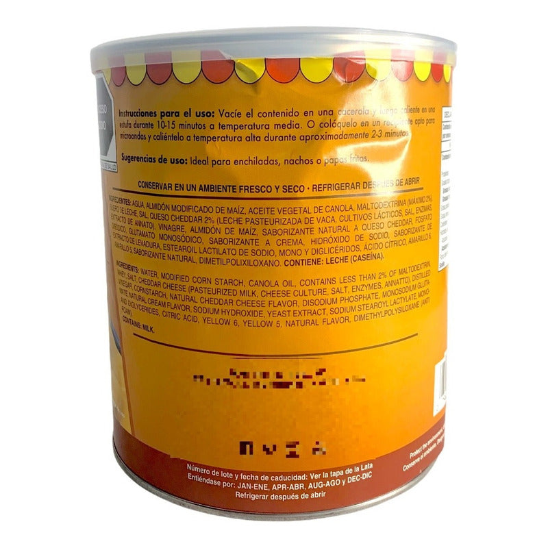 Queso En Lata Cheddar Ricos Para Nachos Condensado 3.03 Kg - Eurotruck Mexico