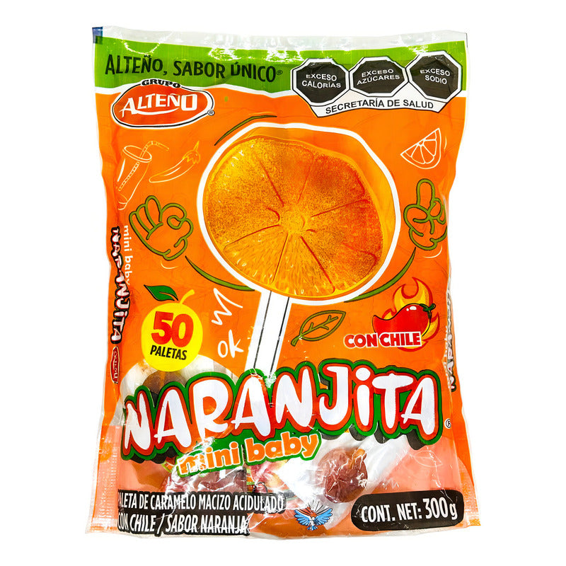 Paletas Caramelo Aciduladito Sabor Naranja Caja 50 Unidades - Eurotruck Mexico