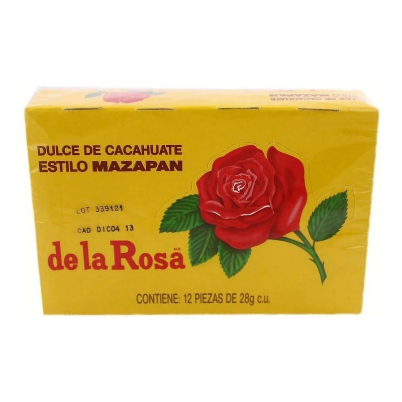 Dulce De Cacahuate De La Rosa Caja De 336 Gr Mazapan 12 Pz