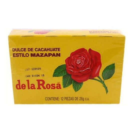 Dulce De Cacahuate De La Rosa Caja De 336 Gr Mazapan 12 Pz