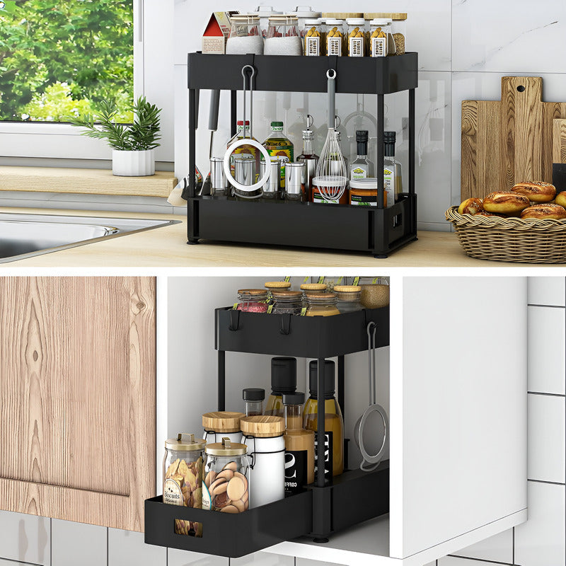 Organizador Multiusos Cosina Baño Encimera Tocador Color Negro