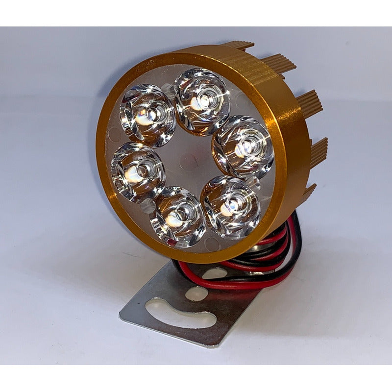 Faro Foco 6 Leds Barra Led Blanco Fijo Moto Bici 10pz