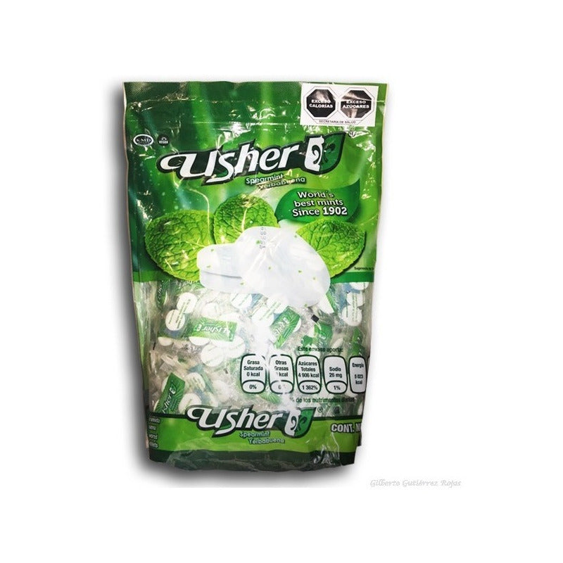 Dulce Caramelo Usher Sabor Yerbabuena 2 Pastllas 100 Piezas - Eurotruck Mexico