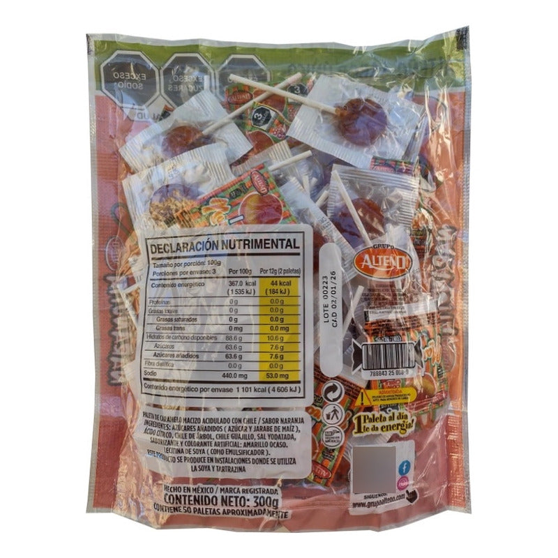Mini Paleta De Caramelo Aciduladito Alteño Naranjita 50 Pz - Eurotruck Mexico