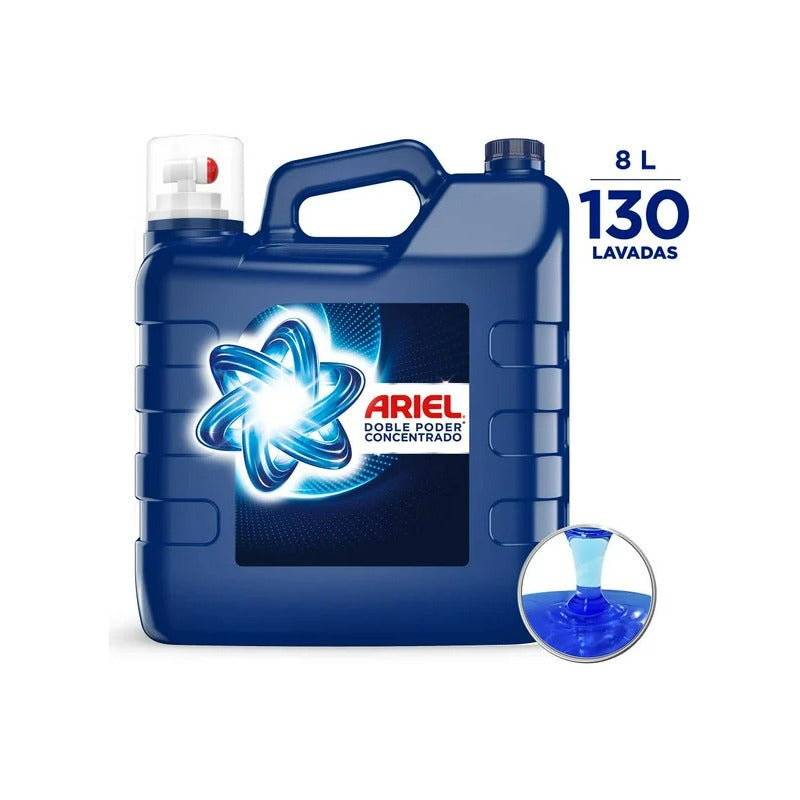 Detergente Liquido Ariel Concentrado Doble Poder 8 Lts