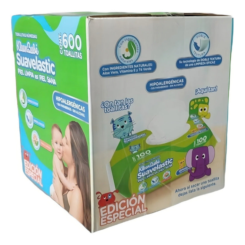 Toallitas Húmedas Kleenbebé Suavelastic Aroma Manzana 600pz