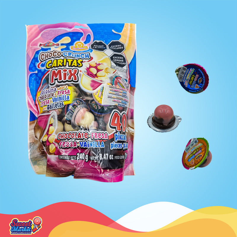 Choco Crunch Caritas Mix 40pzs Las Delicias