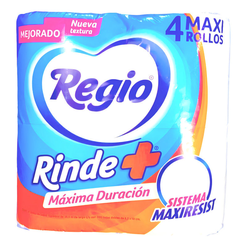 Papel Higiénico Regio Rinde Más Fuxion, 4 Rollos Color Blanco - Eurotruck Mexico