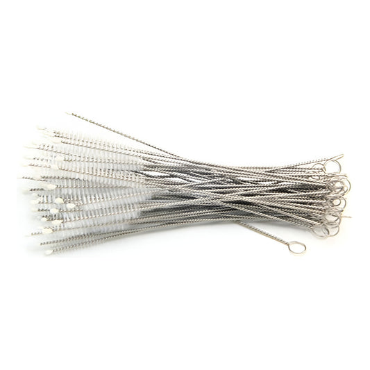 100 Cepillos Para Popotes Limpiador Acero Inoxidable 5mm Color Plateado - Eurotruck Mexico