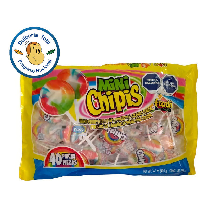 Paleta Arcoiris Mini Chipis Caramelo Bolsa 40pz Fradi Dulces Sabores Piña Colada - Eurotruck Mexico