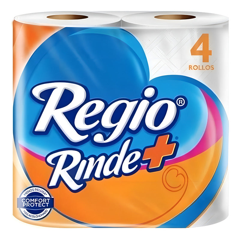 Papel Higiénico Regio Rinde Más Fuxion, 4 Rollos Color Blanco - Eurotruck Mexico