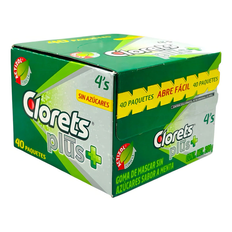 Chicles Clorets 4's Plus 40pzs Sin Azucar - Eurotruck Mexico