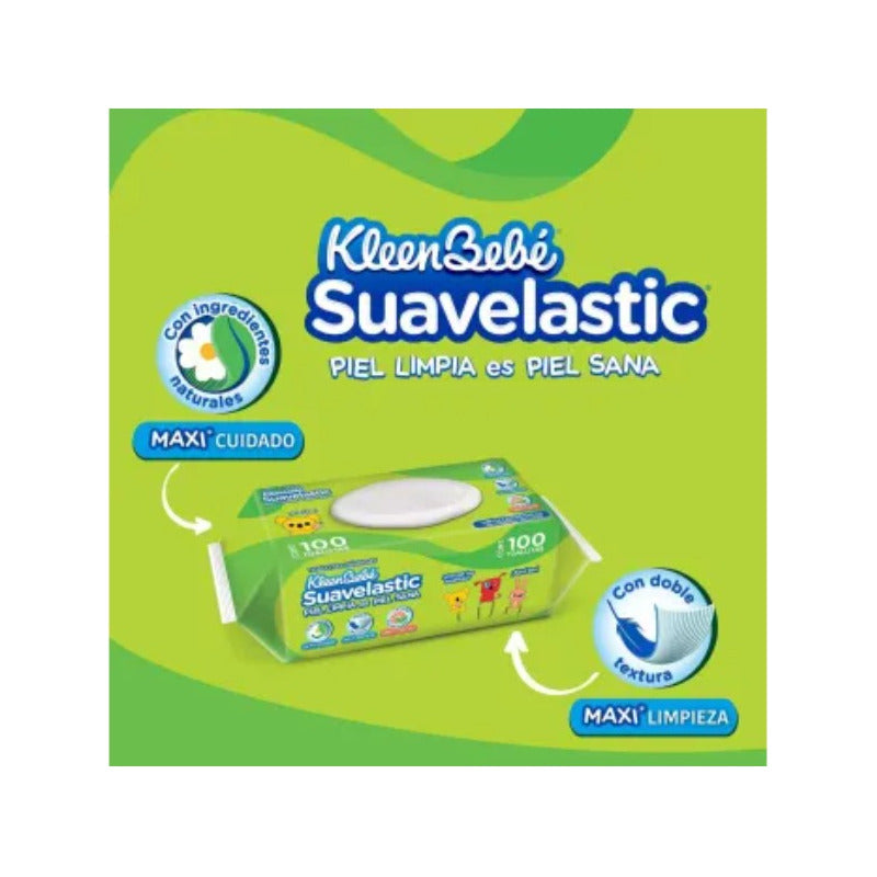 Kleen Bebé Toallitas Húmedas Suavelastic, Caja 600 Pzas.
