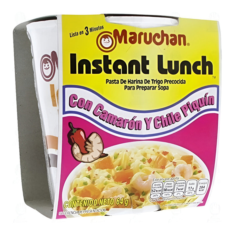 Caja Sopa Instantánea Maruchan Camarón Y Chile Piquín 12 Pz