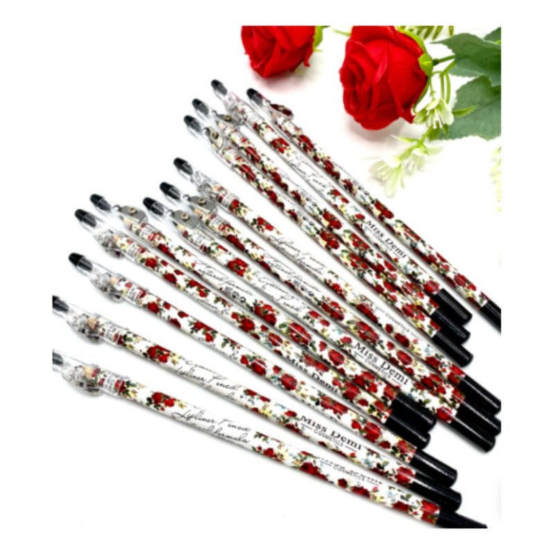 Set 12 Lápices Delineador De Ojos Impermeable Larga Duración Multicolor Metalizado