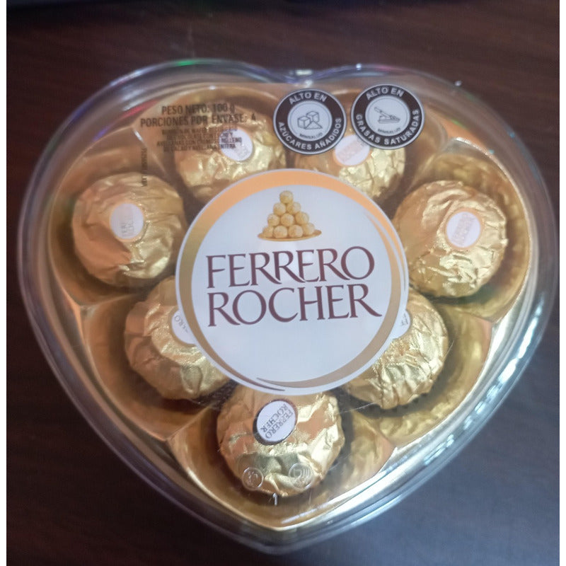 Chocolates Ferrero Rocher 8 Piezas Caja Corazon 100 Gr
