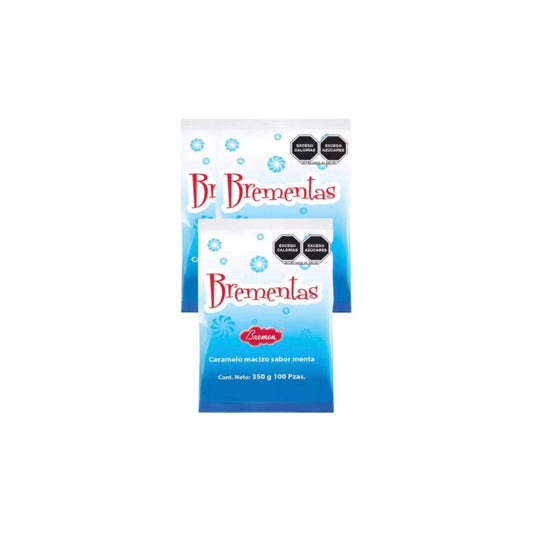 Caramelo Sabor Menta Brementas Bremen 3 Paq 350gr 100pz C/u