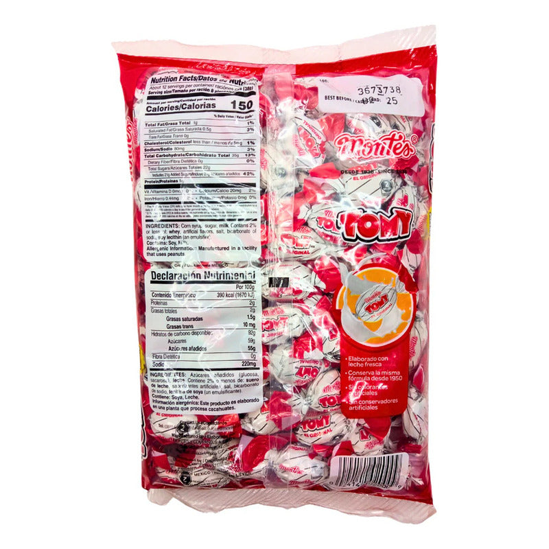 Montes Tomy El Original Caramelo Macizo Ron Y Mantequilla 100pz 470g