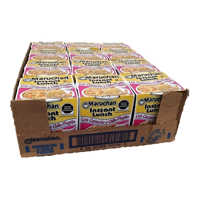 Caja Sopa Instantánea Maruchan Camarón Y Chile Piquín 12 Pz