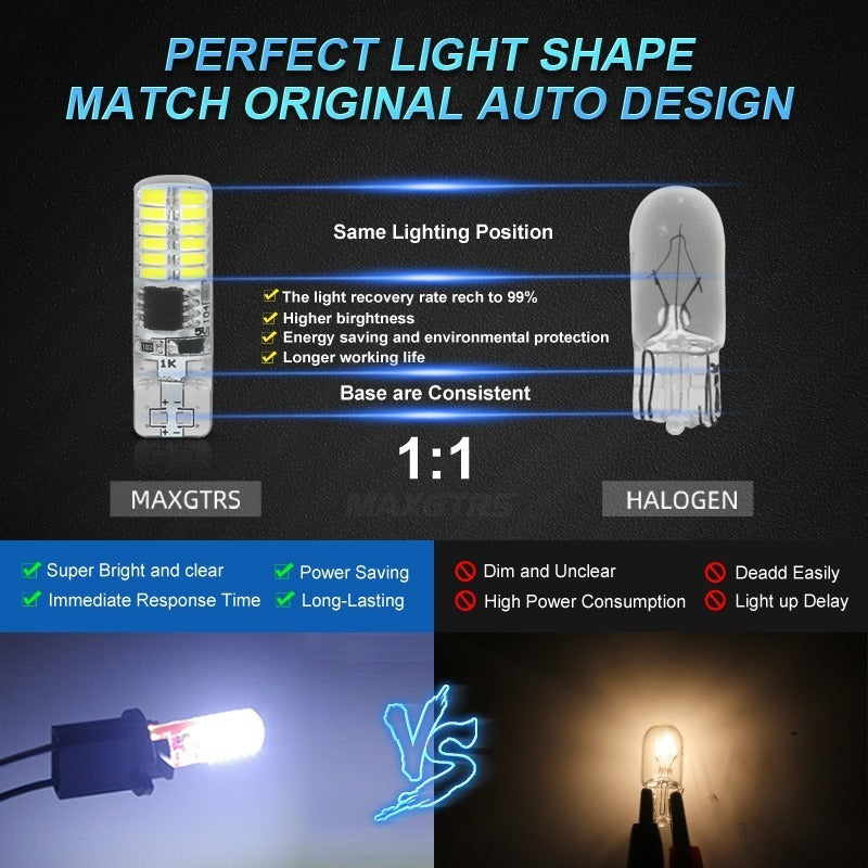 Par Foco Luz Led T10 Pellizco Gel Strobo Iluminacion 24smd