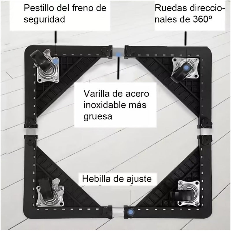 Base Ajustable Móvil Con Ruedas Para Lavadora Refrigerador