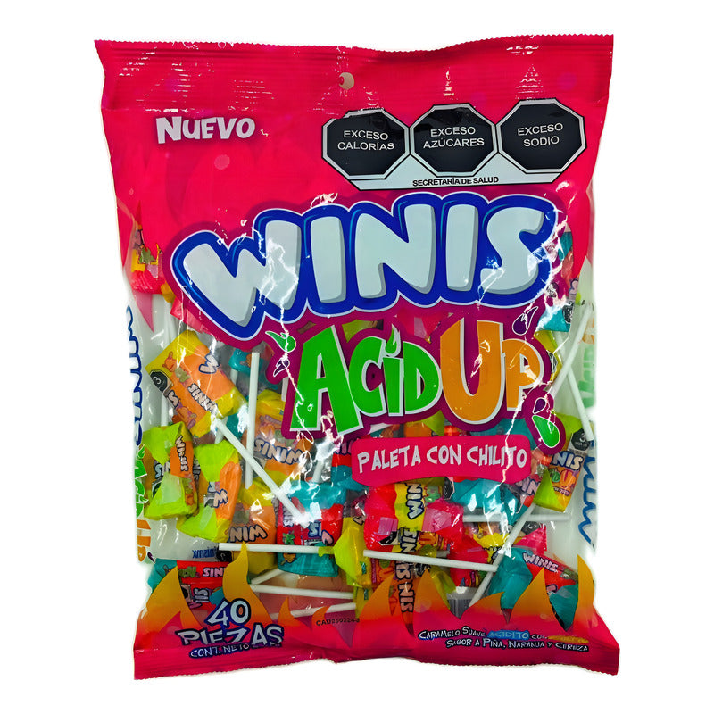 Paletas Winis Acid Up Sabor Mango Sandía 40 Piezas - Eurotruck Mexico