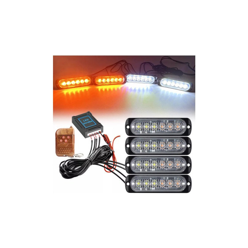 Kit 4 Tiras Led Estrobo Modulo Control Remoto Para Auto Moto - Eurotruck Mexico