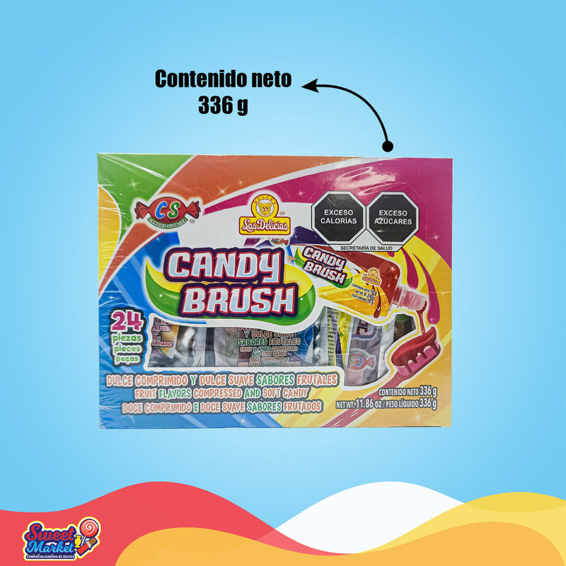 Candy Brush Dulce Con Sabores Frutales 24 Pzs Las Delicias - Eurotruck Mexico