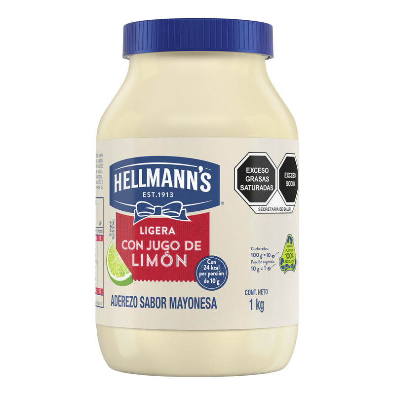 Mayonesa Hellmanns Ligera Con Jugo De Limon 1 Kg