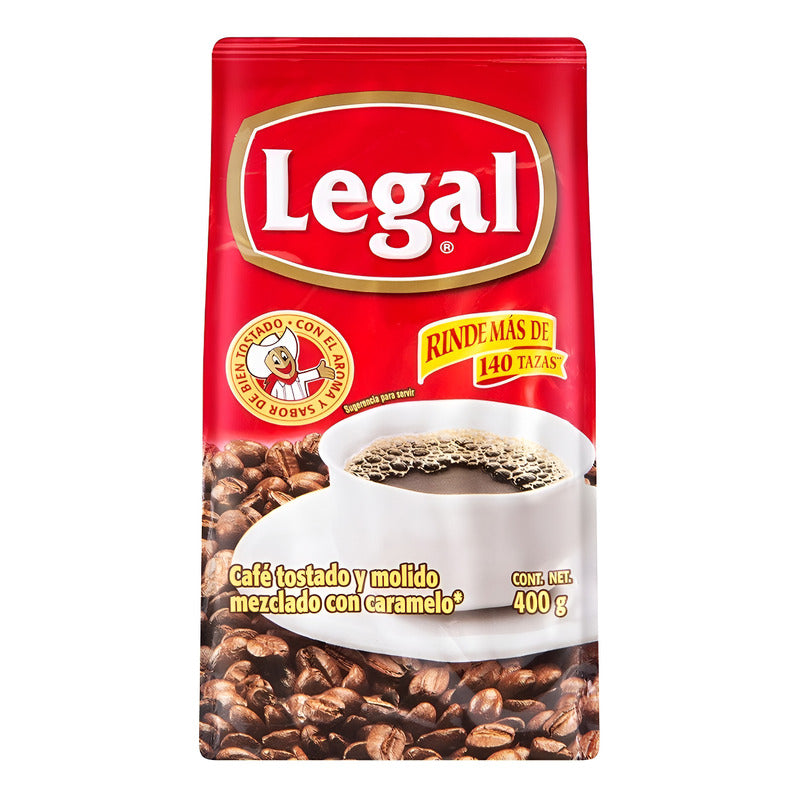 Café Tostado Y Molido Con Azúcar Bolsa De 400g Legal - Eurotruck Mexico