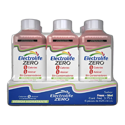 Bebida Hidratante Electrolife Zero Sabor Fresa Kiwi Paq 6pz
