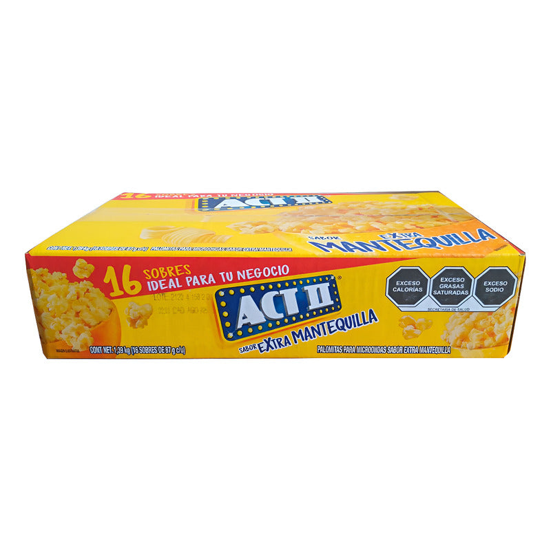Palomitas De Maíz Extra Mantequilla Act Ii 16 Pzs De 87g C/u - Eurotruck Mexico