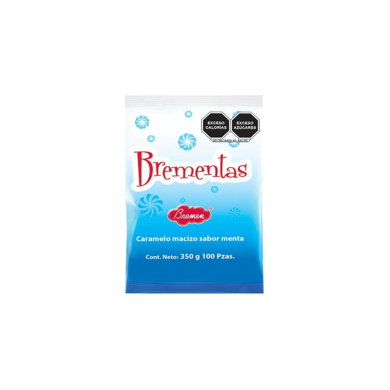 Caramelo Sabor Menta Brementas Bremen 3 Paq 350gr 100pz C/u