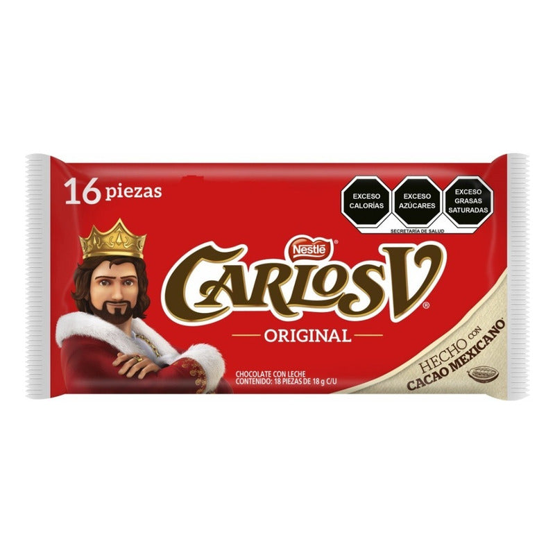 Nestle Carlos V Chocolate Original Suizo 288gr 16pz
