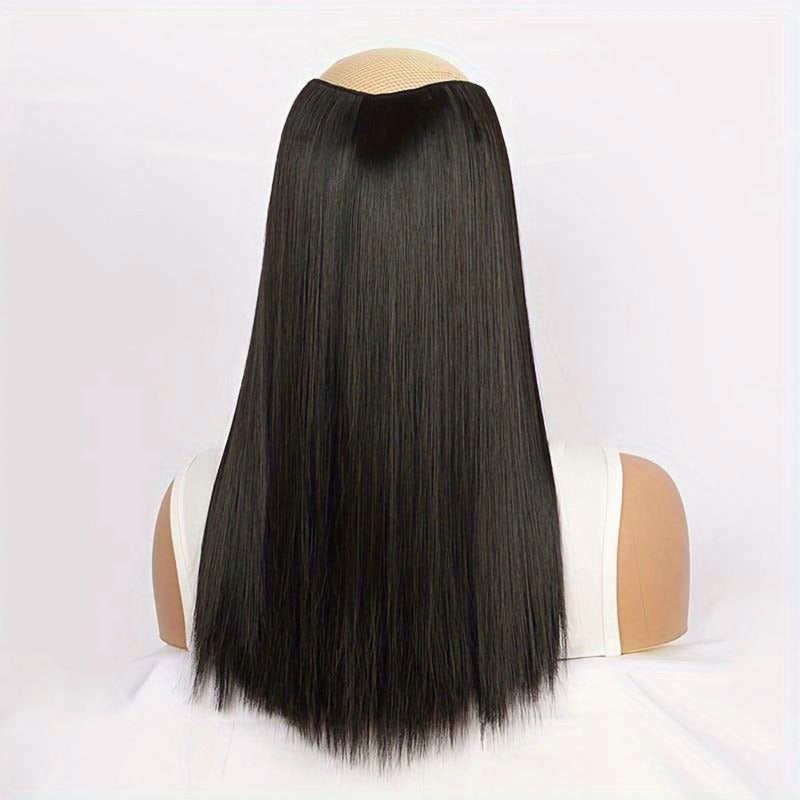Extensiones De Cabello Largo Y Recto, Sintético 60 Cm. Clip. Negro