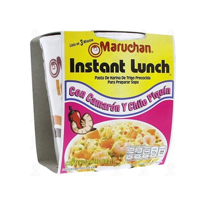 Caja Sopa Instantánea Maruchan Camarón Y Chile Piquín 12 Pz