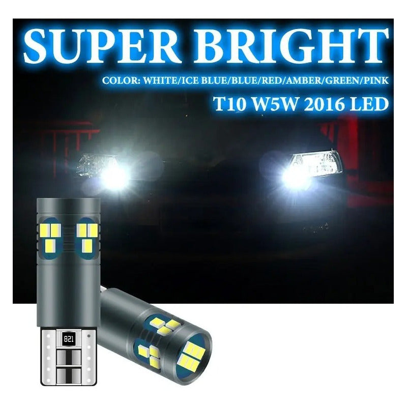Par Foco Luz Led T10 Pellizco Canbus Iluminacion W5w 18smd