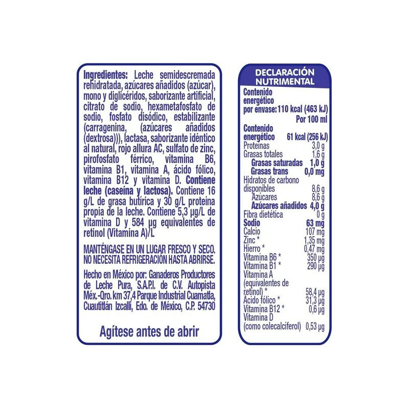 Leche Alpura Sirena Sabor A Fresa Moras 180ml