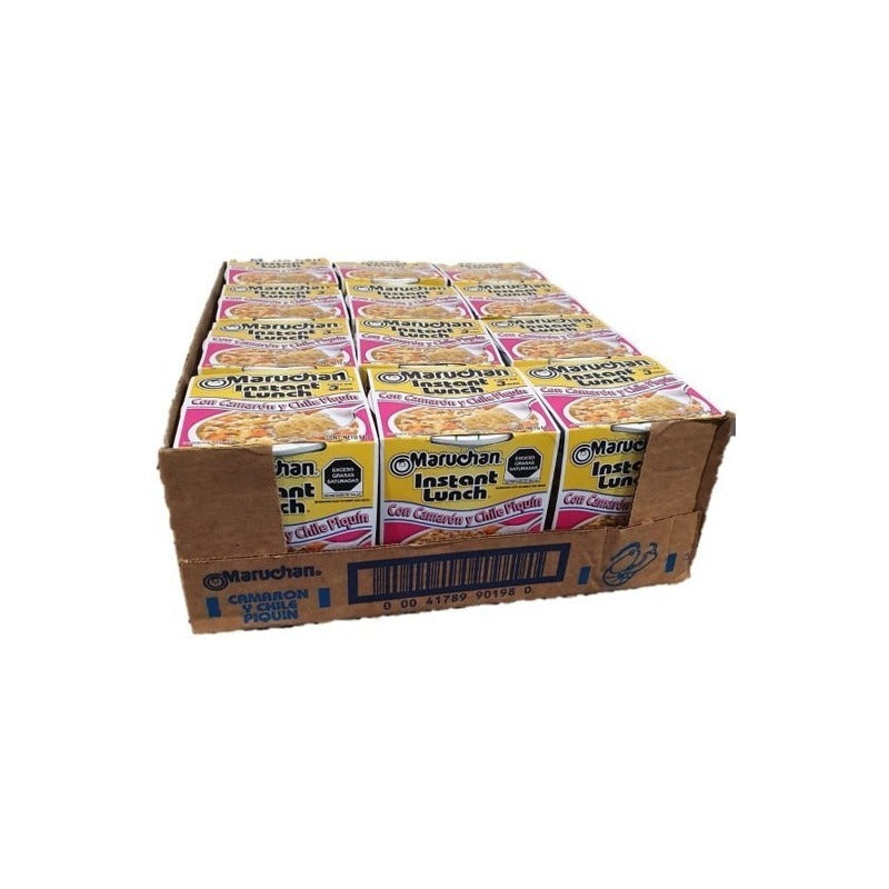Caja Sopa Instantánea Maruchan Camarón Y Chile Piquín 12 Pz