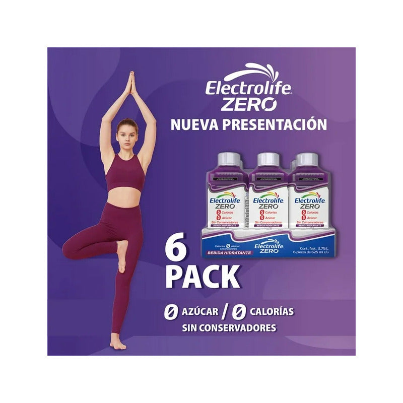 Electrolife Zero Fresa-kiwi Bebida Isotónica 6 Piezas 625ml