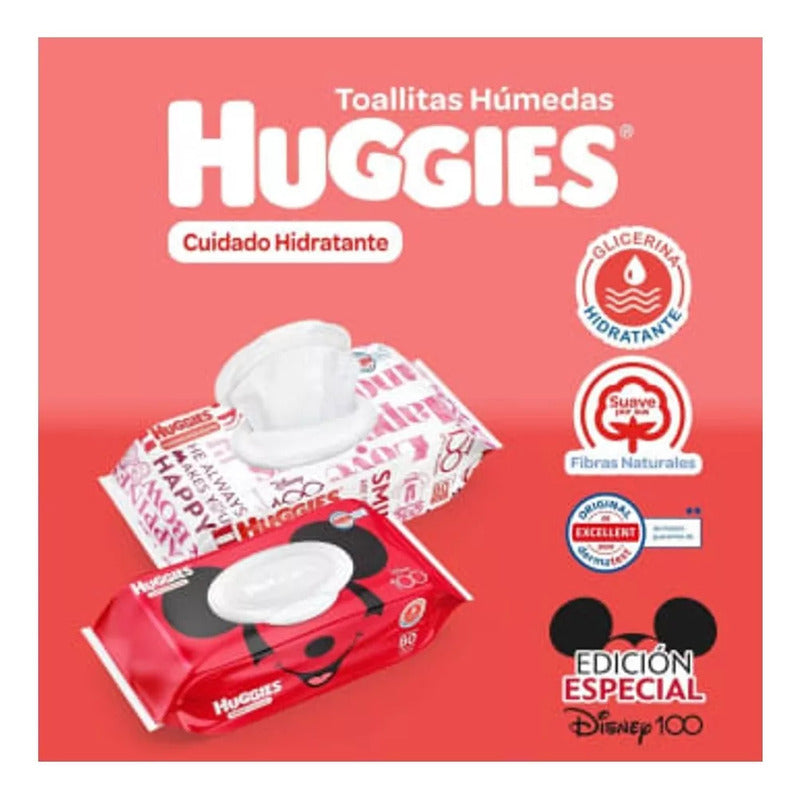 Toallitas Húmedas Huggies Cuidado Hidratante, Caja 6 Paq.