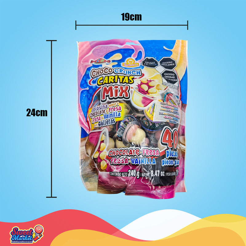 Choco Crunch Caritas Mix 40pzs Las Delicias