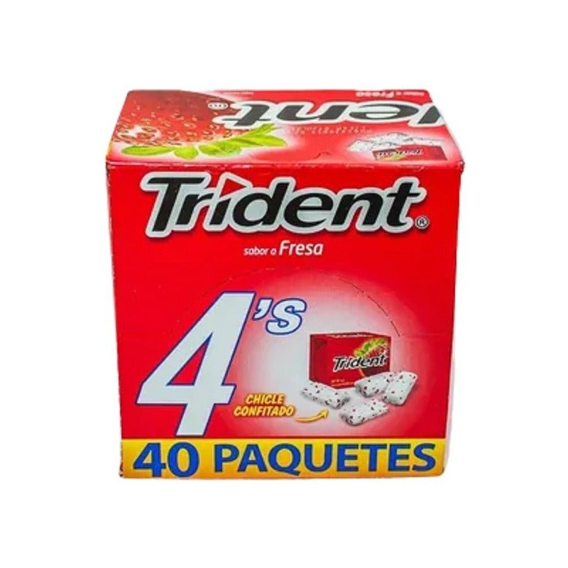 Adams Trident 4 Pastillas Fresa 40 Piezas - Eurotruck Mexico
