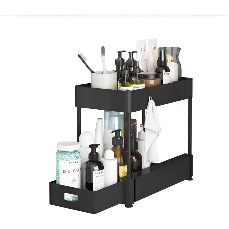 Organizador Multiusos Cosina Baño Encimera Tocador Color Negro