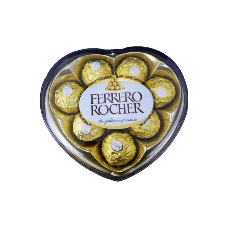 Chocolates Ferrero Rocher 8 Piezas Caja Corazon 100 Gramos